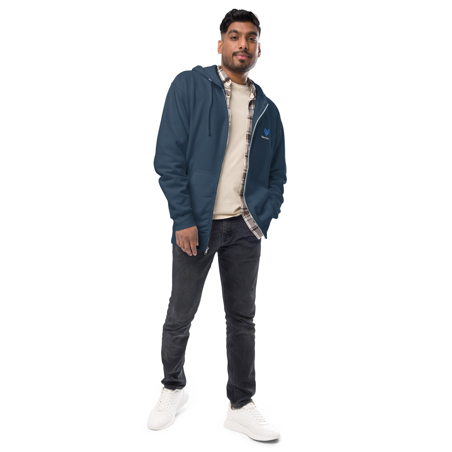 Fleece Zip Logo Hoodie