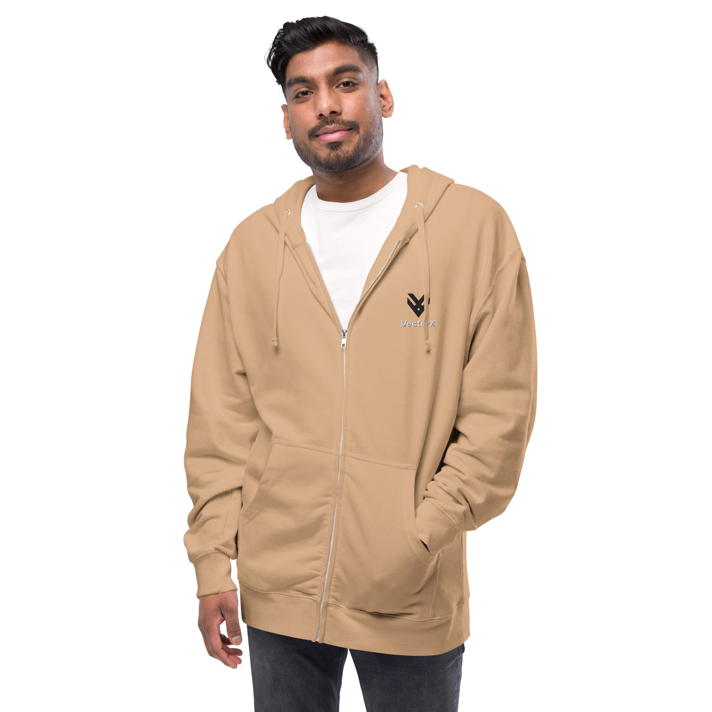 Fleece Zip Logo Hoodie