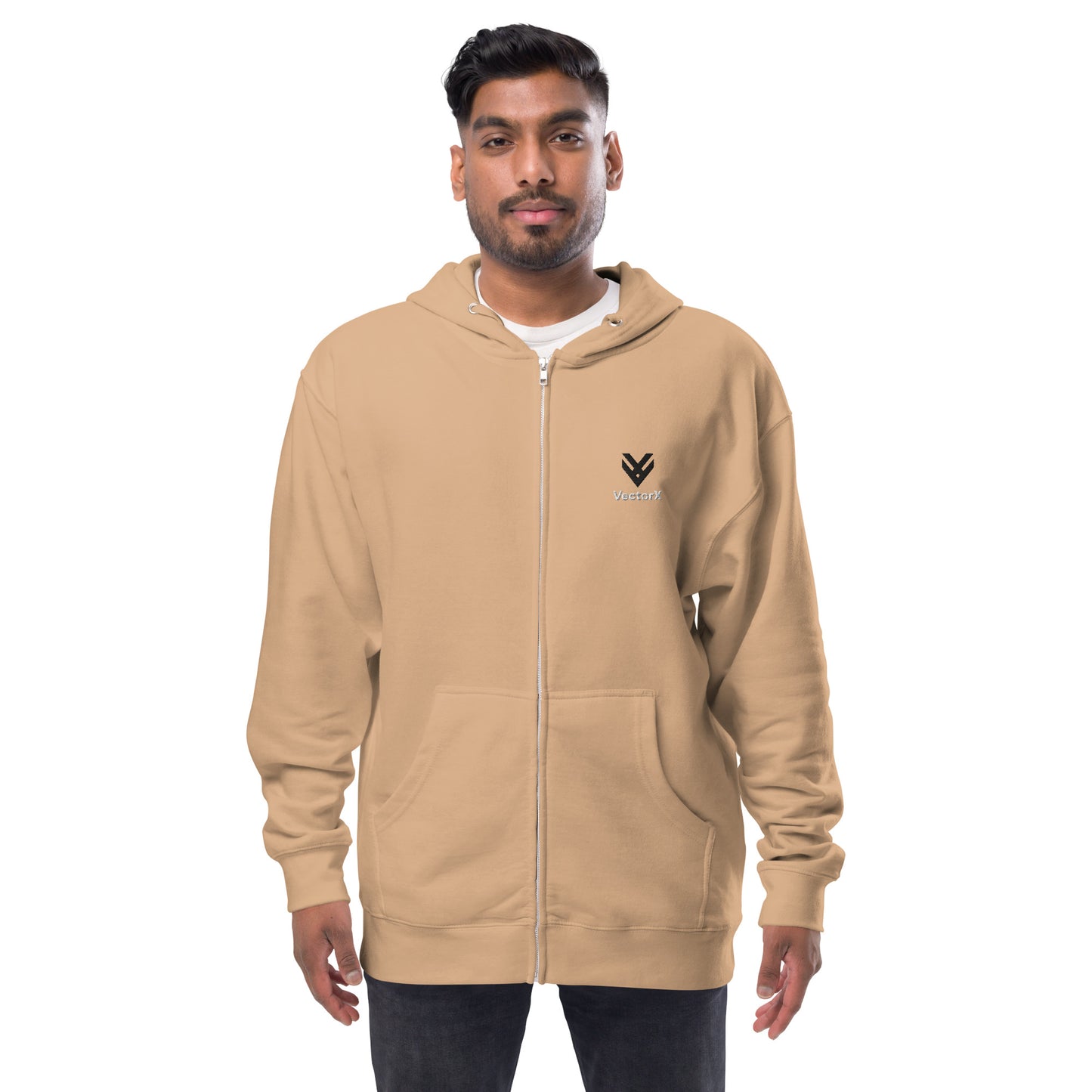 Fleece Zip Logo Hoodie